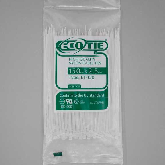 بست کمربندی 150*2.5 سفید Eco Tie