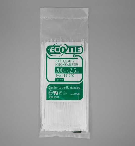 بست کمربندی 200*2.5 سفید Eco Tie