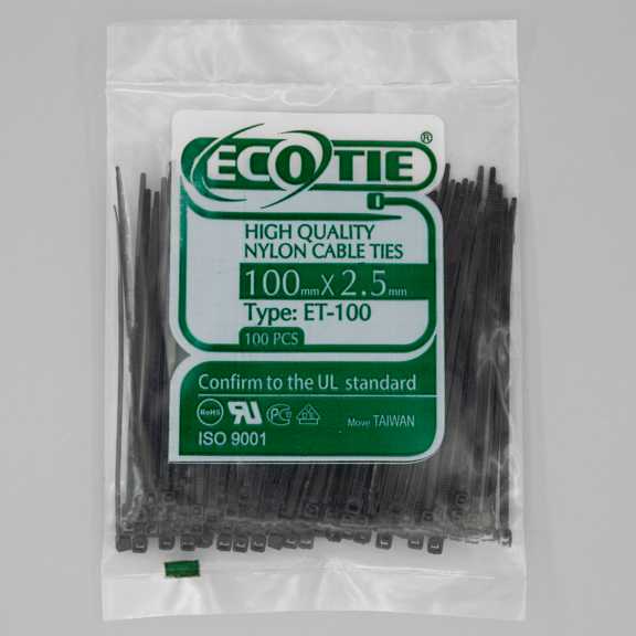 بست کمربندی 100*2.5 مشکی Eco Tie