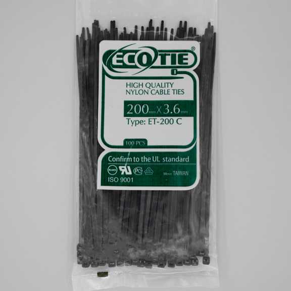 بست کمربندی 200*3.6 مشکی Eco Tie