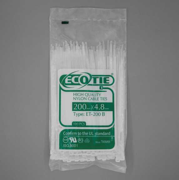 بست کمربندی 200*4.8  سفید Eco Tie
