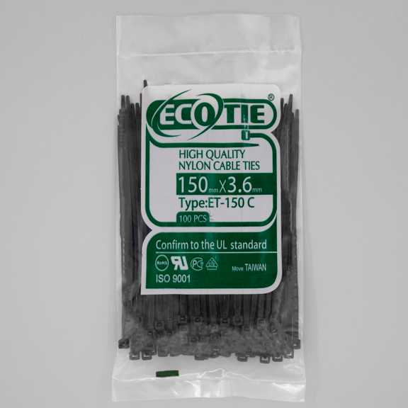بست کمربندی 150*3.6 مشکی Eco Tie