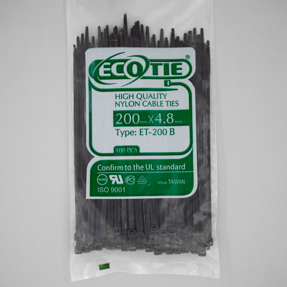 بست کمربندی 200*4.8 مشکی Eco Tie